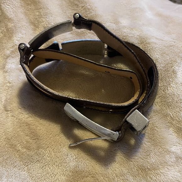 Vintage 90s Brighton Brown Belt Womens Silver Rectangular Concho Buckle Y2K SM main image 12